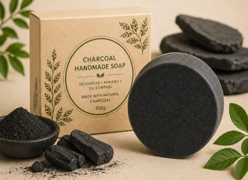 Charcoal handmade soap bar